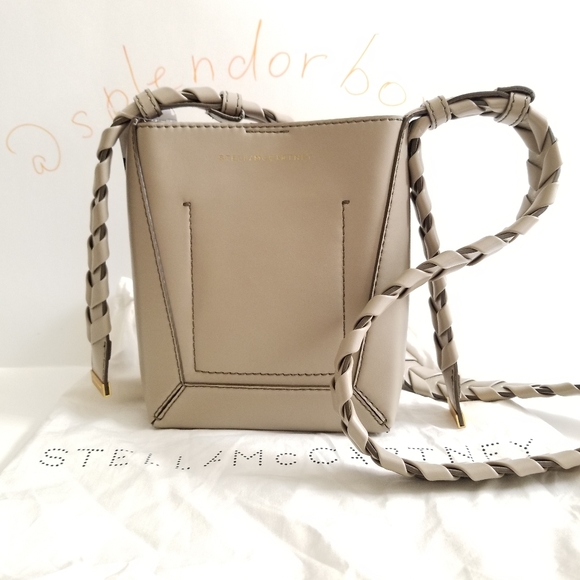 Stella McCartney Hobo Small Braided Beige Crossbody Bag - Picture 10 of 11